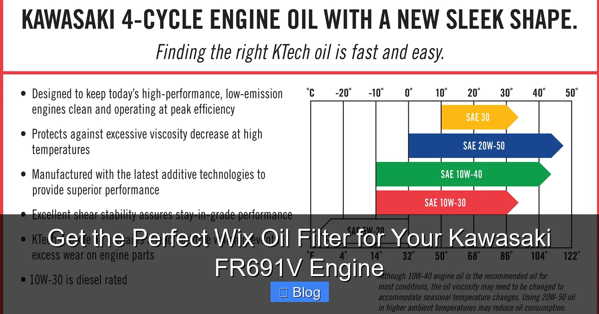 Get the Perfect Wix Oil Filter for Your Kawasaki FR691V Engine