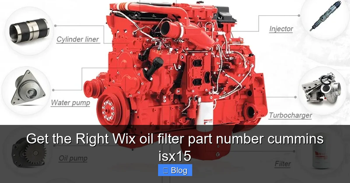 Get the Right Wix oil filter part number cummins isx15