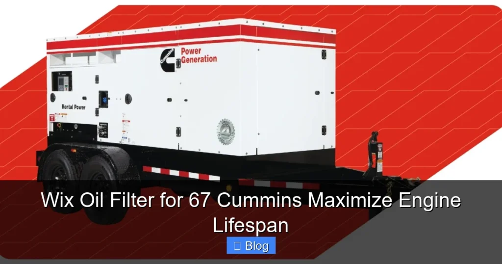 Wix Oil Filter for 67 Cummins Maximize Engine Lifespan