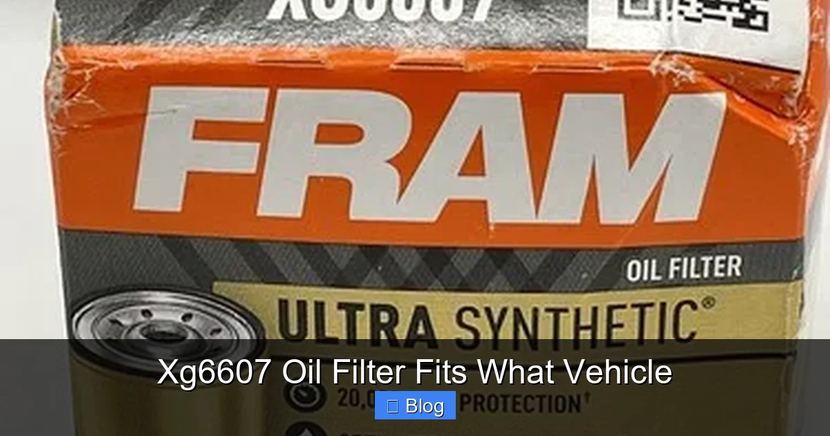 Xg6607 Oil Filter Fits What Vehicle
