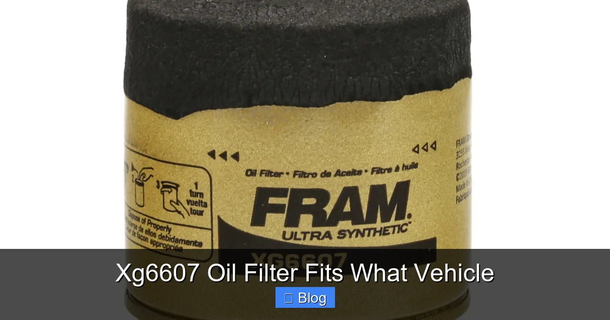 Xg6607 Oil Filter Fits What Vehicle