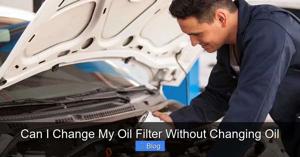 Can I Change My Oil Filter Without Changing Oil