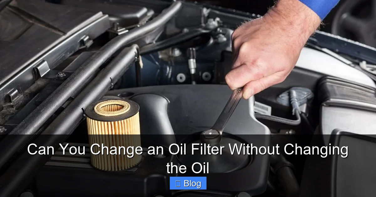 Can You Change an Oil Filter Without Changing the Oil