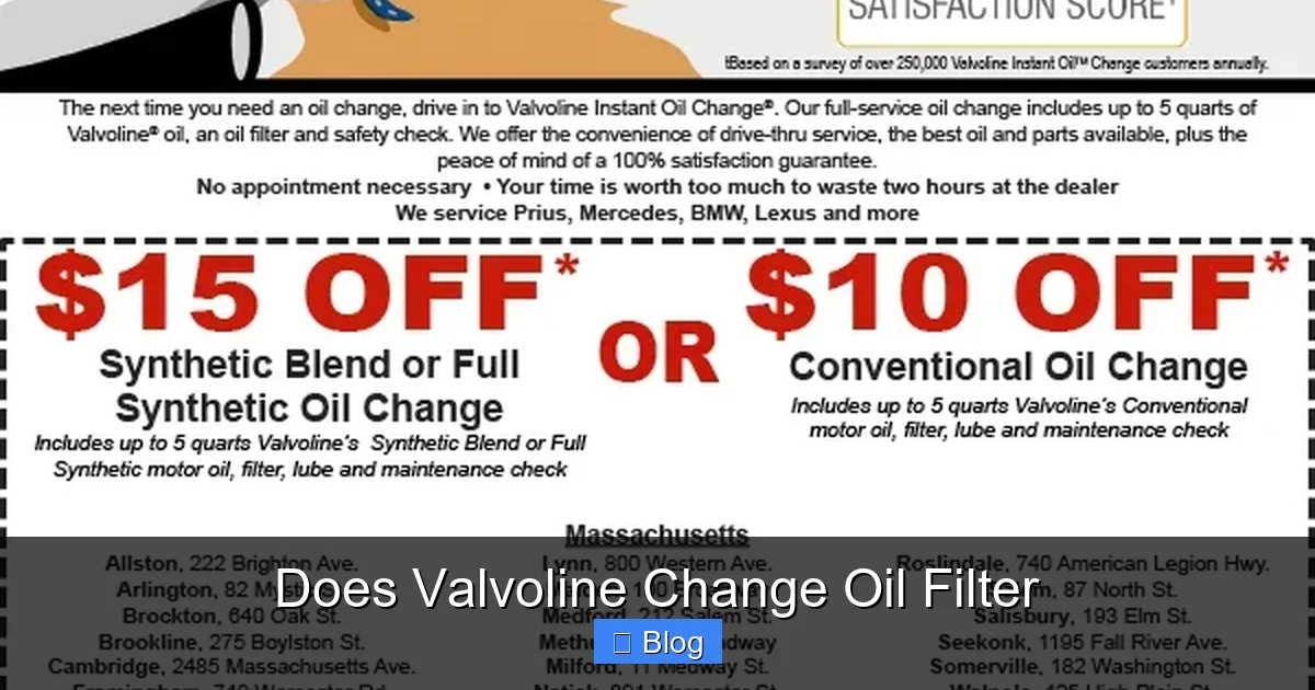 Does Valvoline Change Oil Filter