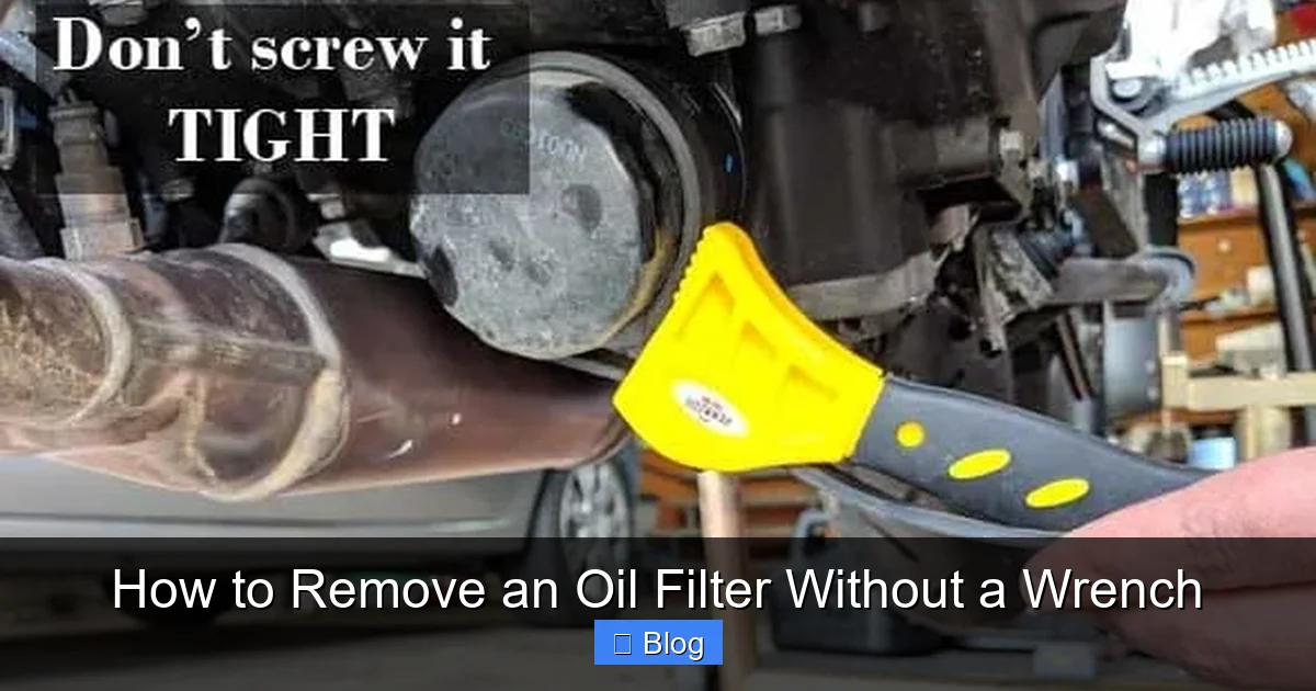 How to Remove an Oil Filter Without a Wrench