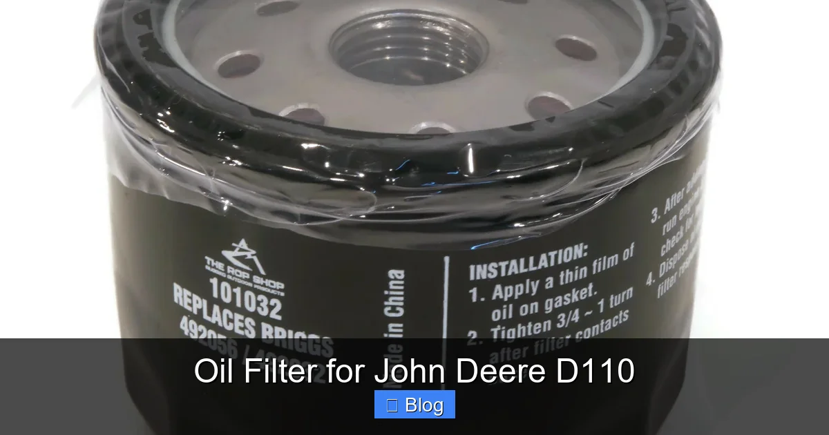 Oil Filter for John Deere D110