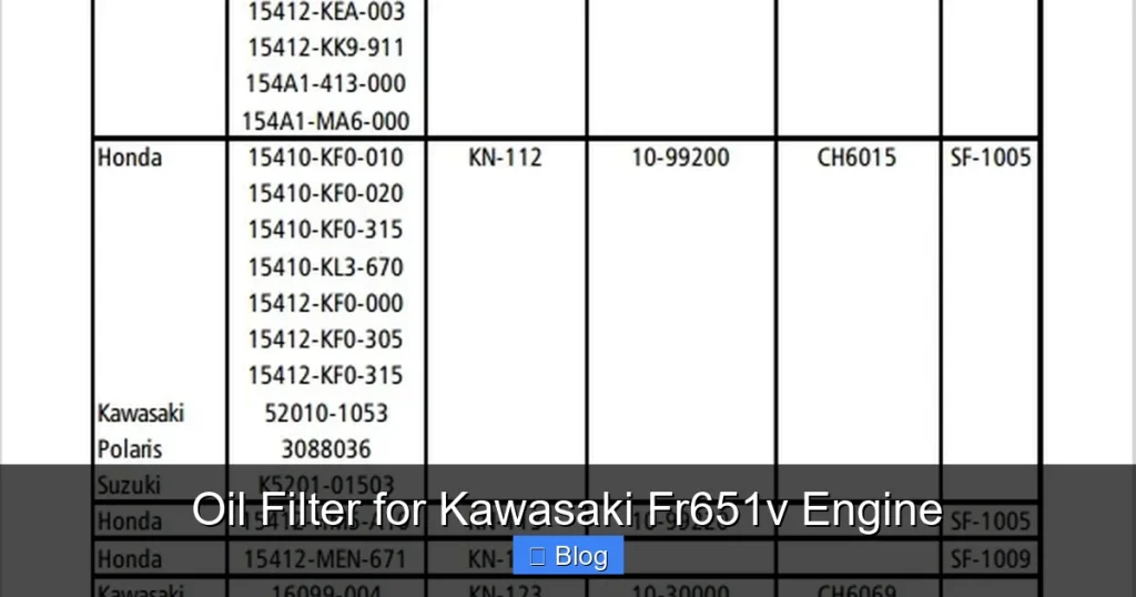 Oil Filter for Kawasaki Fr651v Engine
