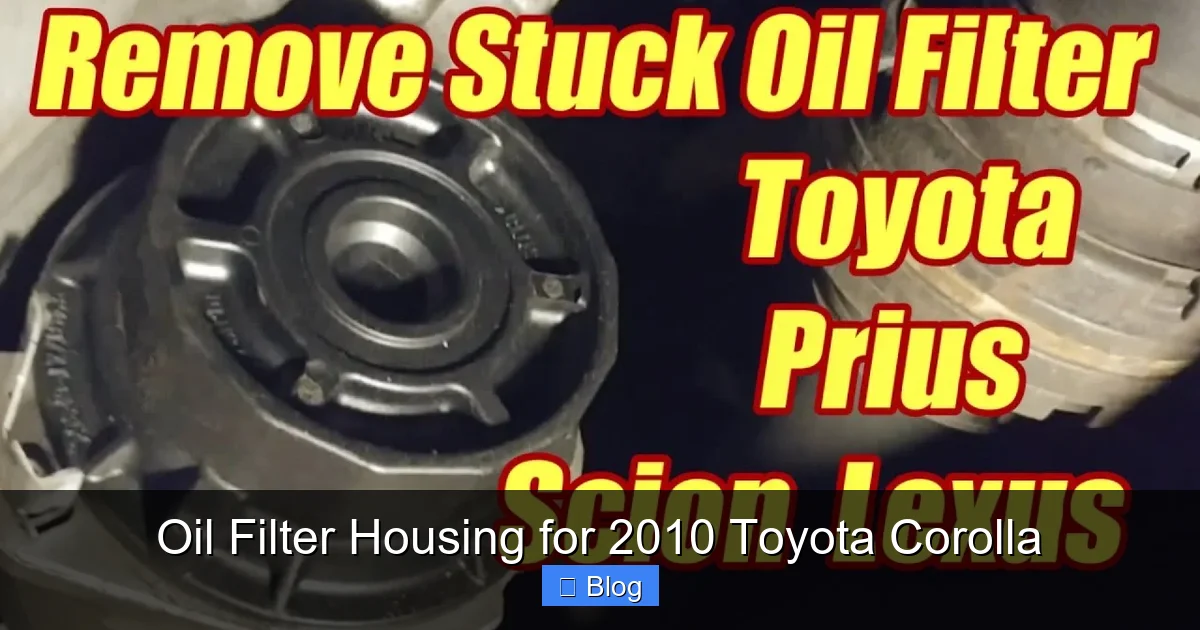 Oil Filter Housing for 2010 Toyota Corolla