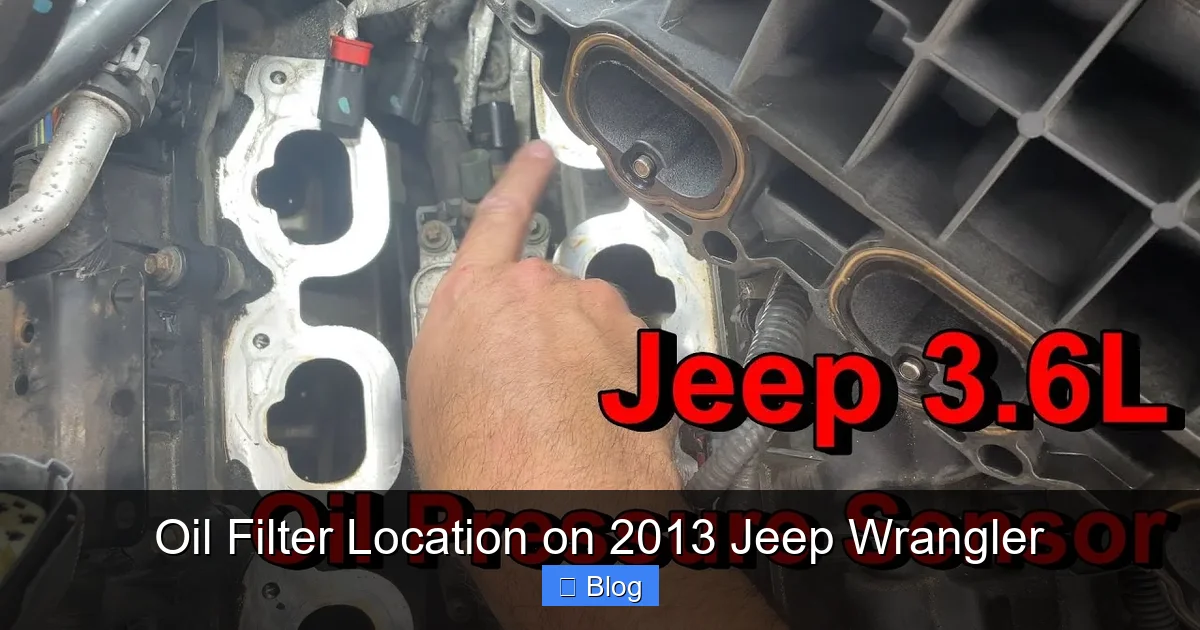Oil Filter Location on 2013 Jeep Wrangler