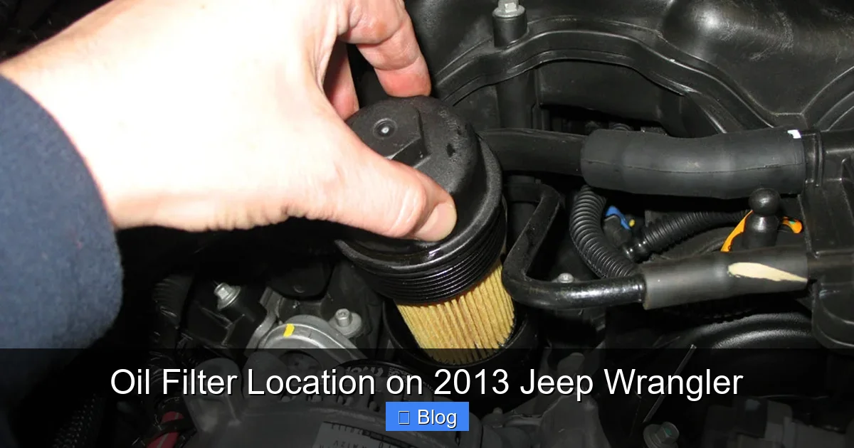 Oil Filter Location on 2013 Jeep Wrangler