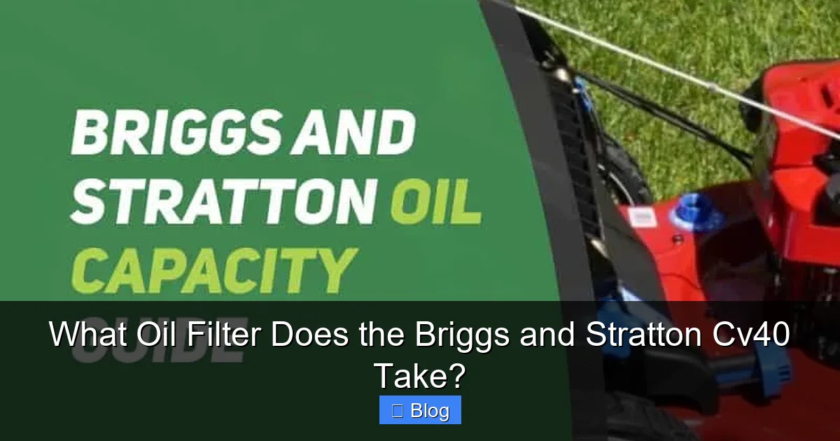 What Oil Filter Does the Briggs and Stratton Cv40 Take?