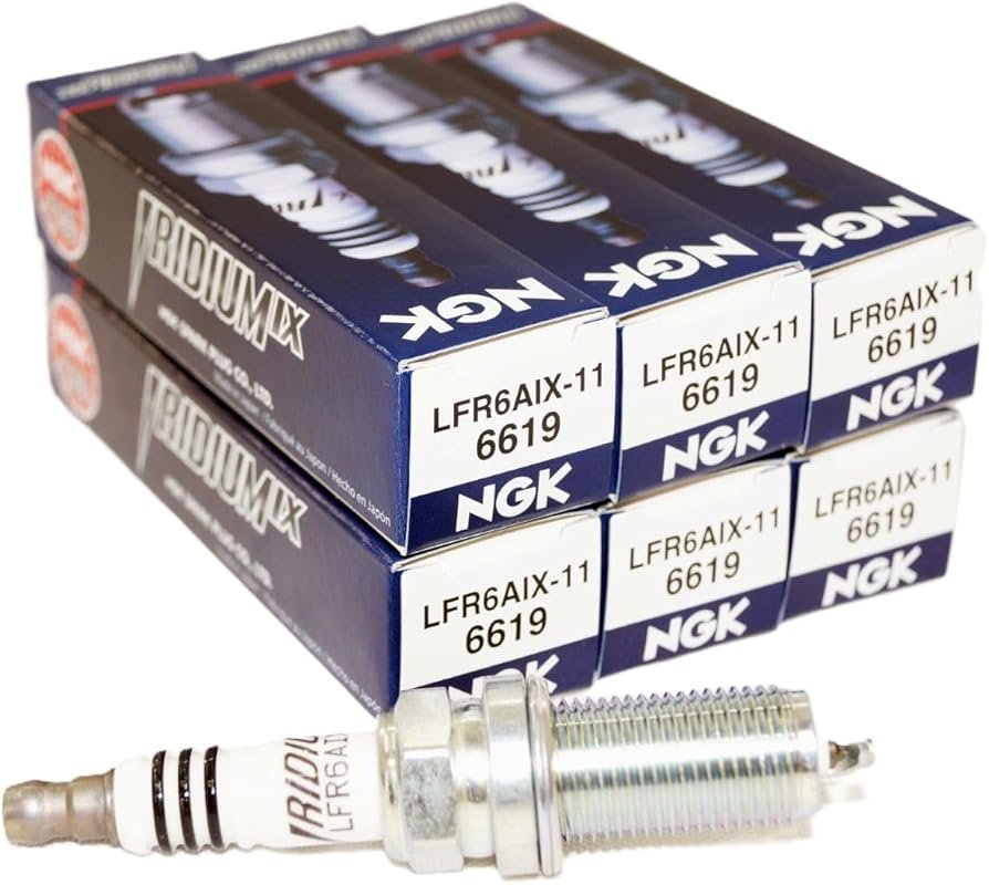 NGK 6619 LFR6AIX-11 Iridium Spark Plugs (6-Pack) for Enhanced Engine P