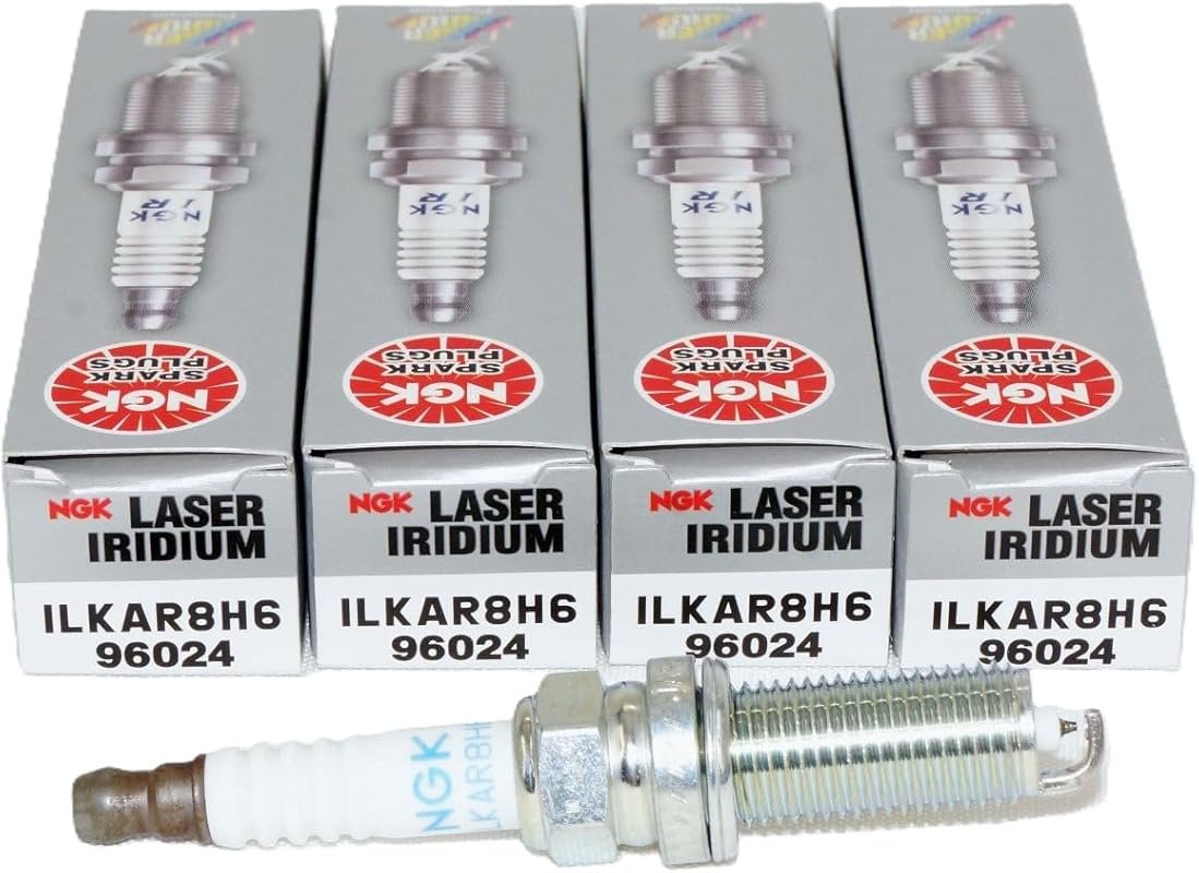 NGK ILKAR8H6 Laser Iridium Spark Plug Set, 4-Pack, 0.024in Electrode G