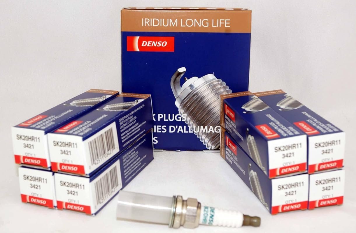 8-Piece DENSO Iridium Long Life Spark Plugs, Stock 3421, with .043