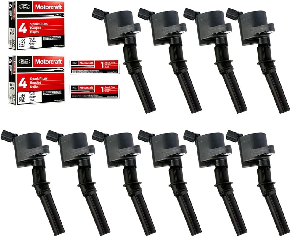 MAS DG508 Ignition Coils & Motorcraft SP479 Platinum Spark Plugs Kit (