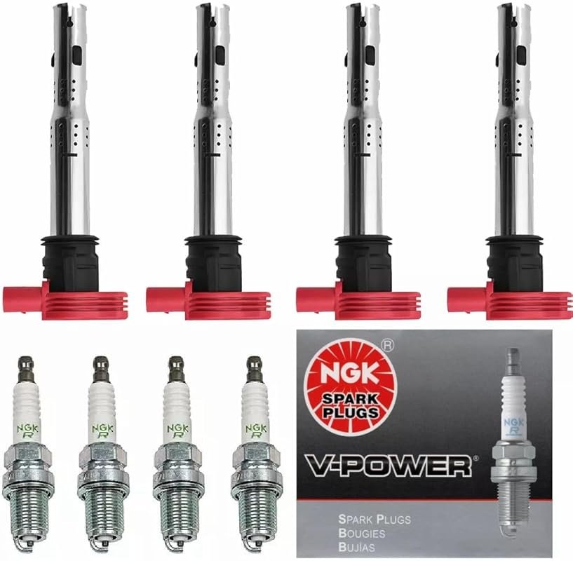 MCK UF529 Ignition Coils & NGK 4644 V-Power Spark Plugs Combo