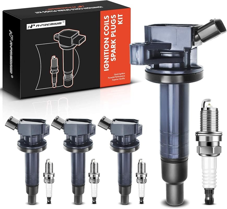 A-Premium 4-Piece Ignition Coil Pack & Iridium Spark Plug Kit for Coro