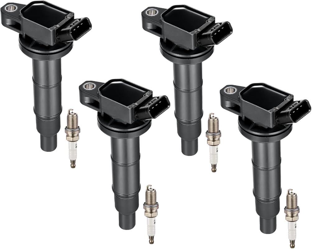 BDFHYK Ignition Coil Pack UF333 & Iridium Spark Plug 7092 Set (4-Piece