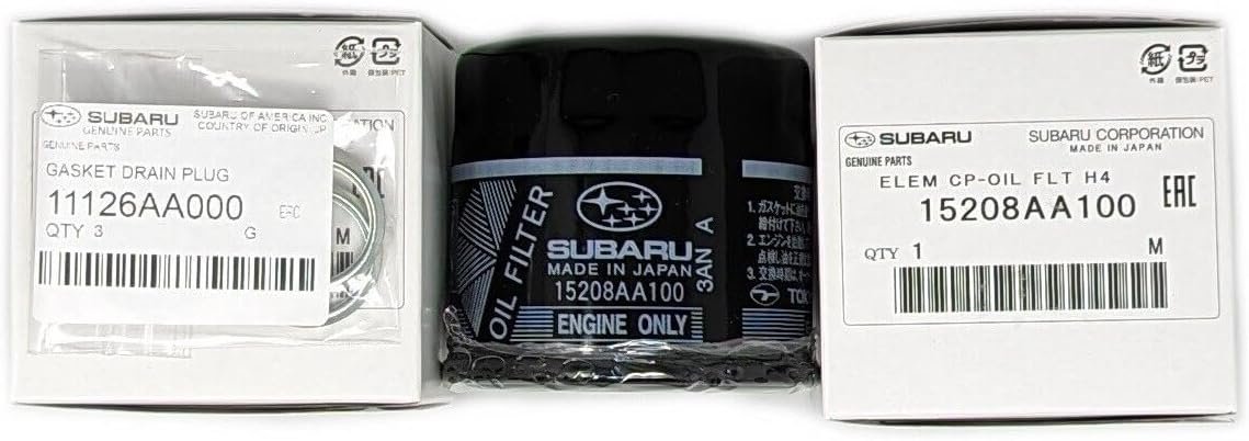 Genuine Subaru 3-Pack Engine Oil Filter & Crush Gasket Kit for Legacy,