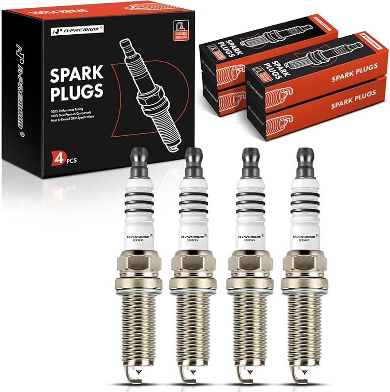 A-Premium Double Iridium Spark Plugs (4-Pack) for Toyota Corolla, Priu