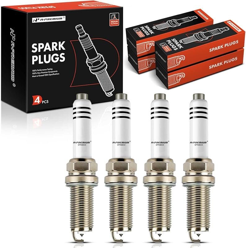 A-Premium Iridium Platinum Spark Plugs (4-Pack) for Volkswagen, Audi, 