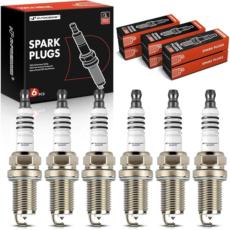 A-Premium Iridium & Platinum Spark Plugs (6-Pack) for Toyota, Lexus, M