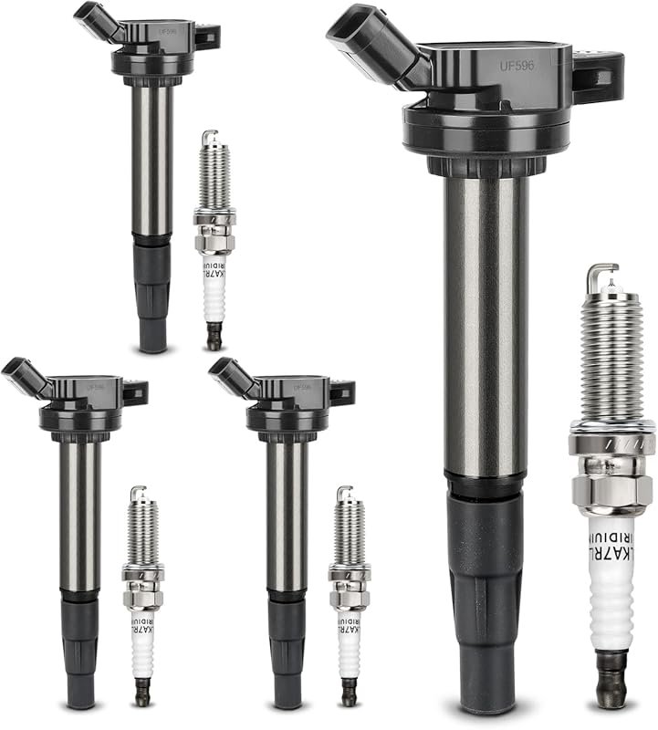 UF596 Ignition Coil & 93501 Double Iridium Spark Plug Kit for Toyota,