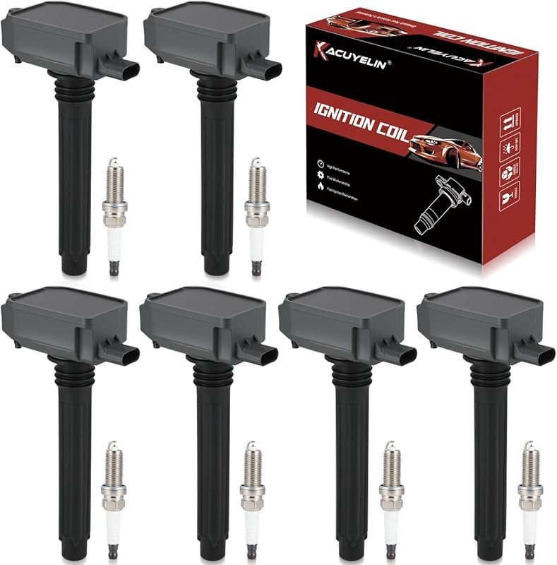 UF807 Ignition Coil Pack & Iridium Spark Plugs (6-Pack) for Jeep, Ram,