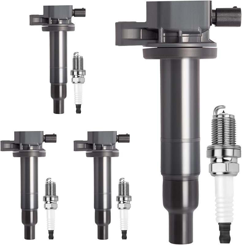 Motorevo Ignition Coils & Iridium Spark Plugs (4-Pack) for Toyota Yari