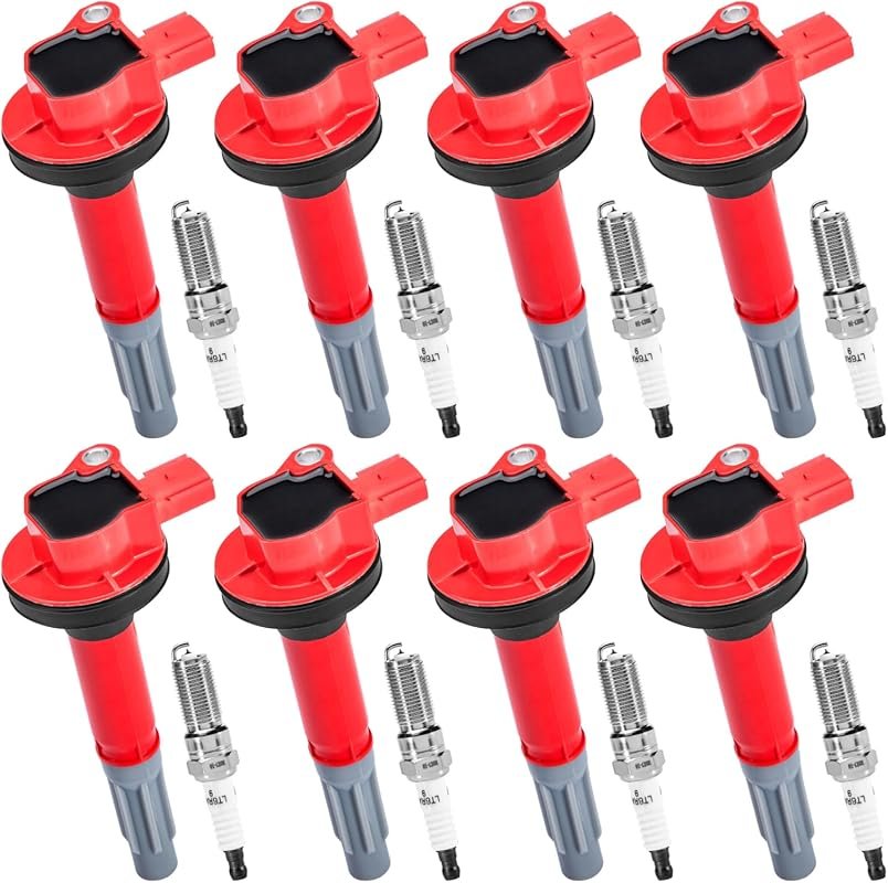 CarBole DG542 Ignition Coils and Spark Plugs (8-Pack) for Ford F-150 a