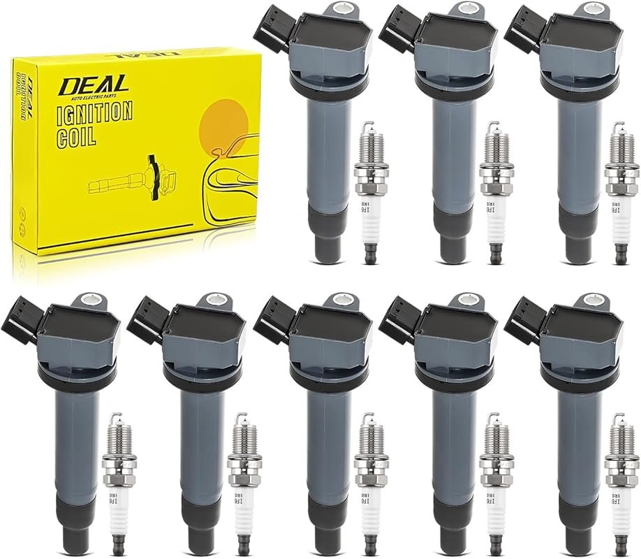 Premium 8-Piece Ignition Coil Packs & Double Iridium Spark Plugs for T