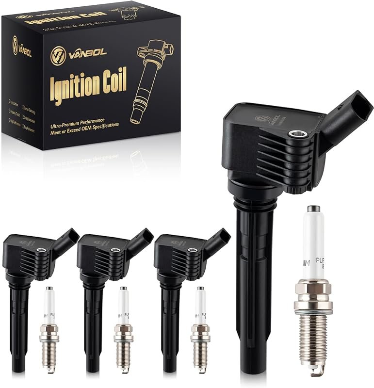 UF716 Ignition Coil Pack & Spark Plug Set (4-Piece) for VW Audi 1.8L 2