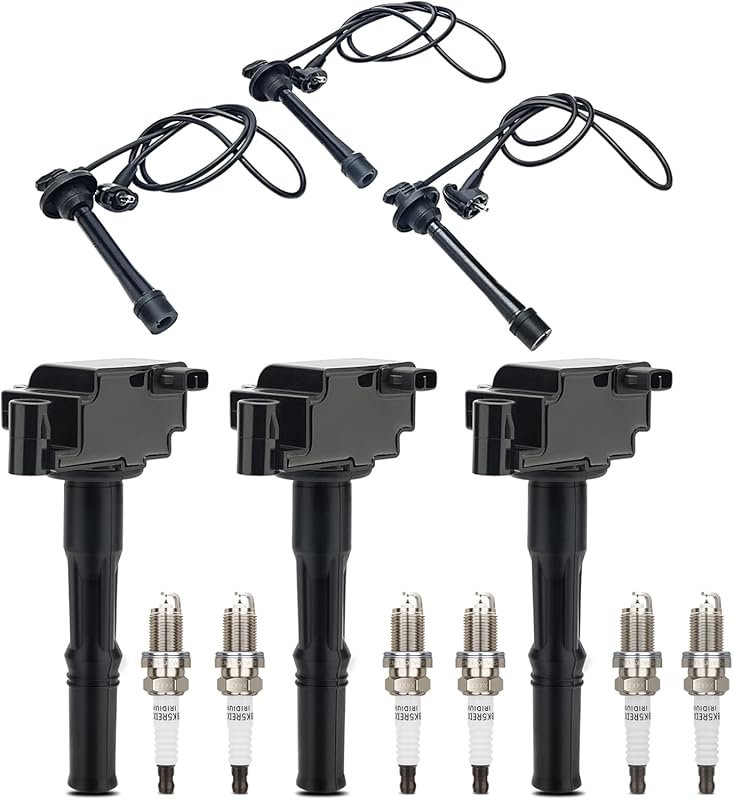 Complete Ignition Coil, Double Iridium Spark Plug & Wire Set for Toyot