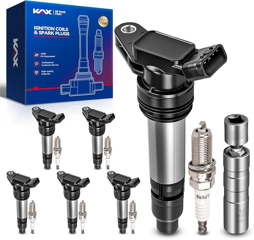 KAX UF594 Ignition Coils & Iridium Plugs (6-Pack) with Magnetic Socket