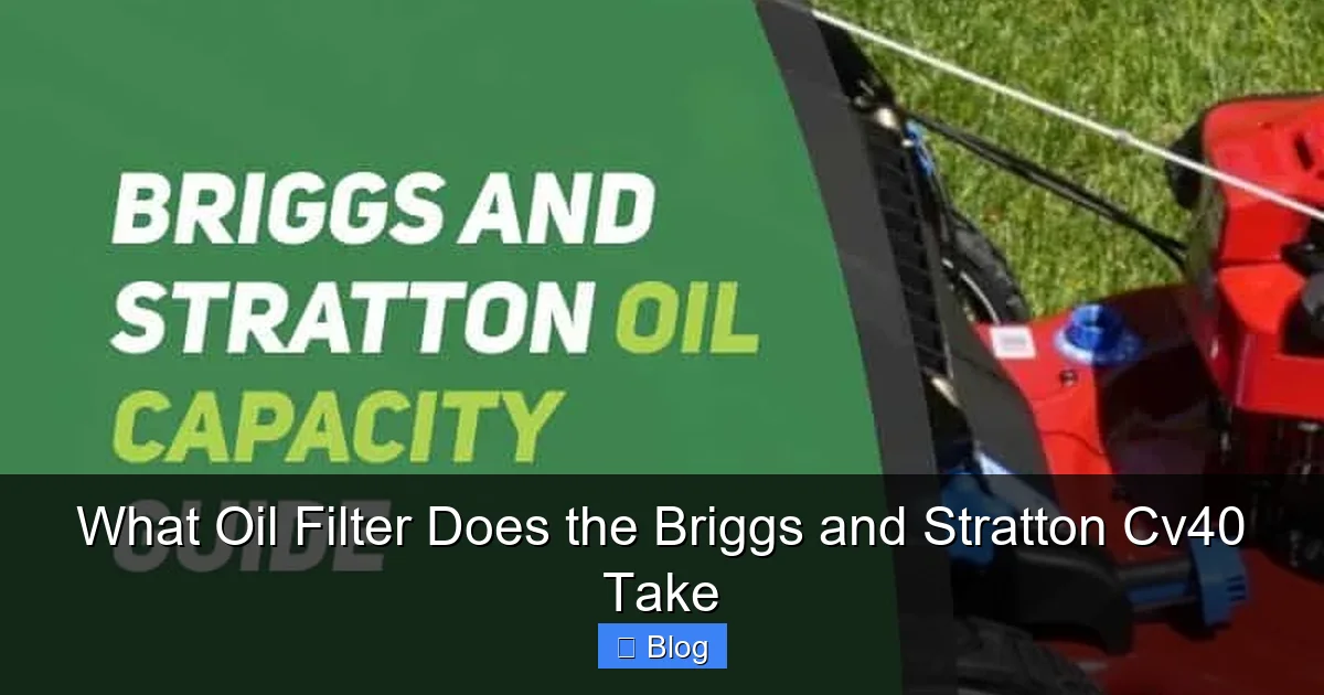 What Oil Filter Does the Briggs and Stratton Cv40 Take