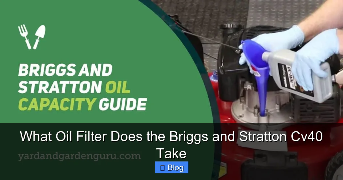 What Oil Filter Does the Briggs and Stratton Cv40 Take