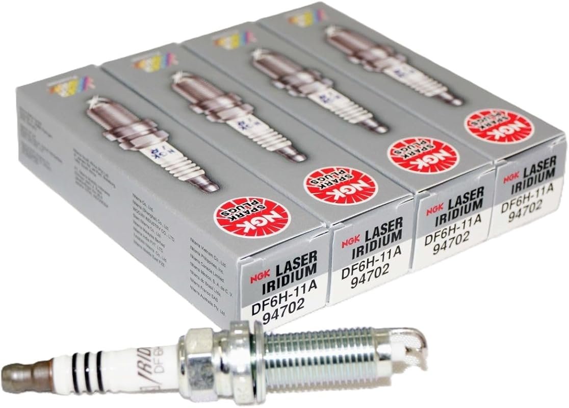 NGK Laser Iridium DF6H-11A Spark Plugs 4-Pack 94702 for Superior Ignit