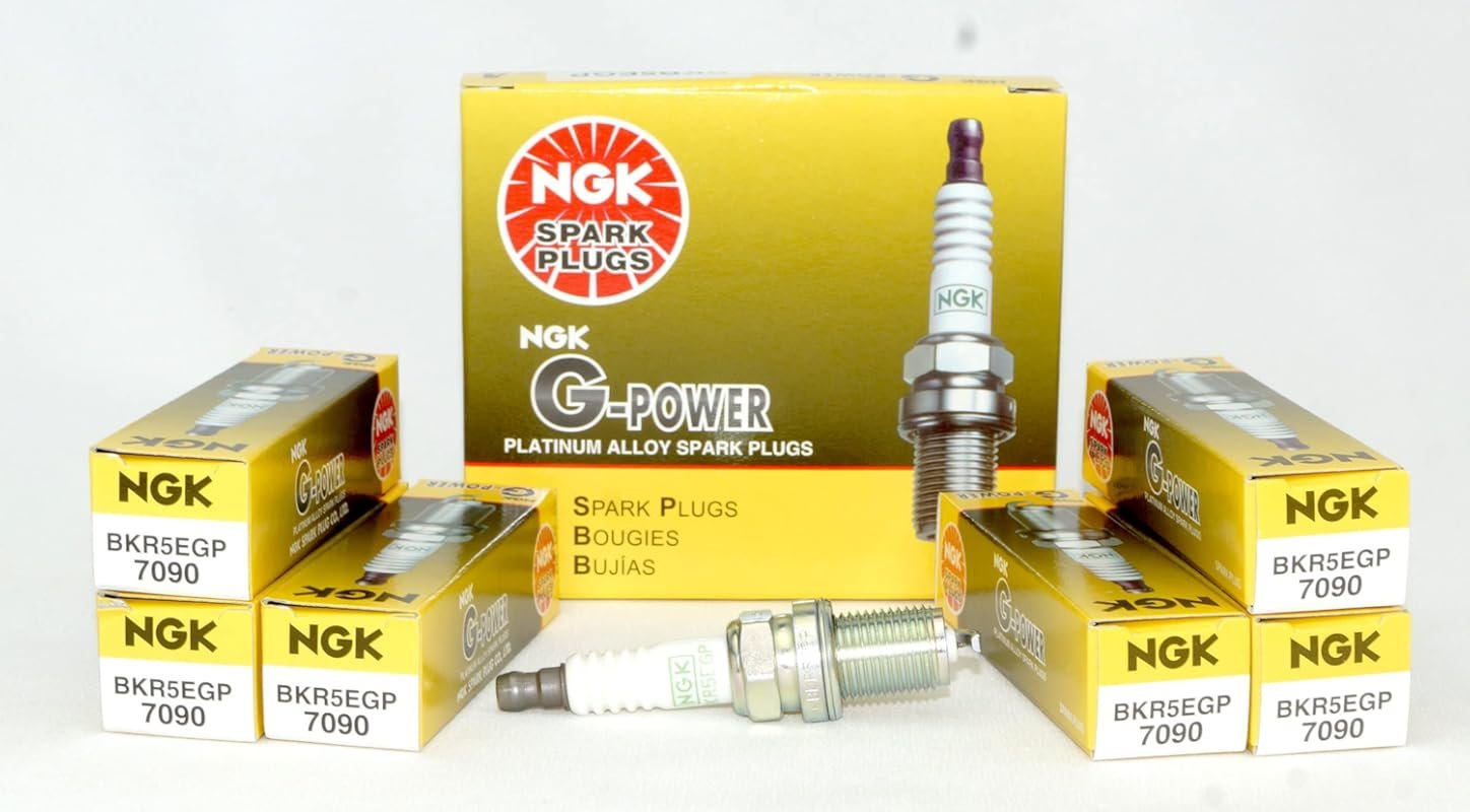NGK 7090 G-Power Platinum Spark Plugs BKR5EGP for Enhanced Ignition an