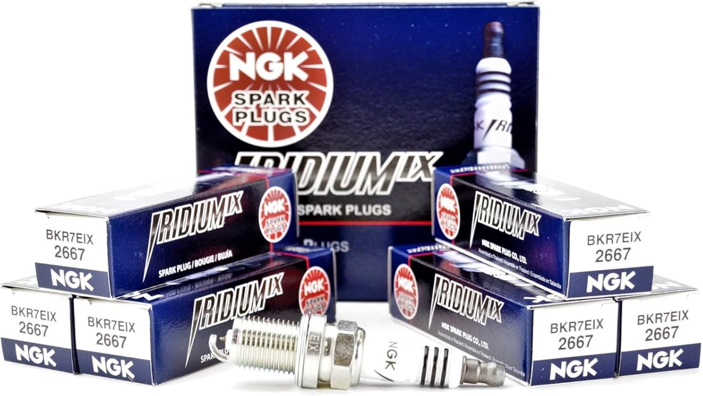 NGK 2667 BKR7EIX Iridium Spark Plugs for Enhanced Fuel Efficiency and 