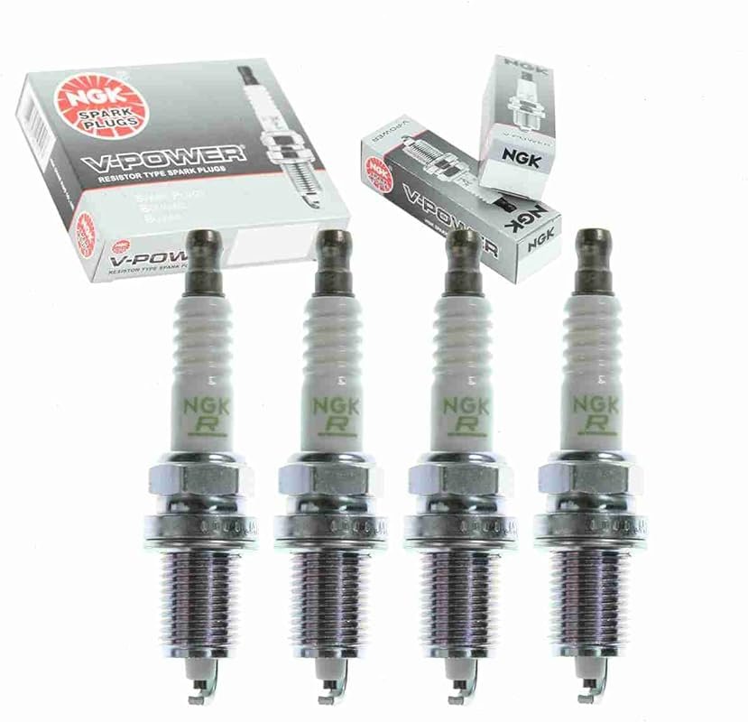 NGK V-Power Spark Plugs 4-Pack Compatible with Honda Prelude 2.2L 2.3L