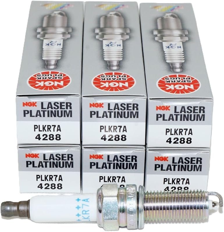 NGK Laser Platinum Spark Plugs PLKR7A - 6 Pack for Mercedes-Benz, Dodg