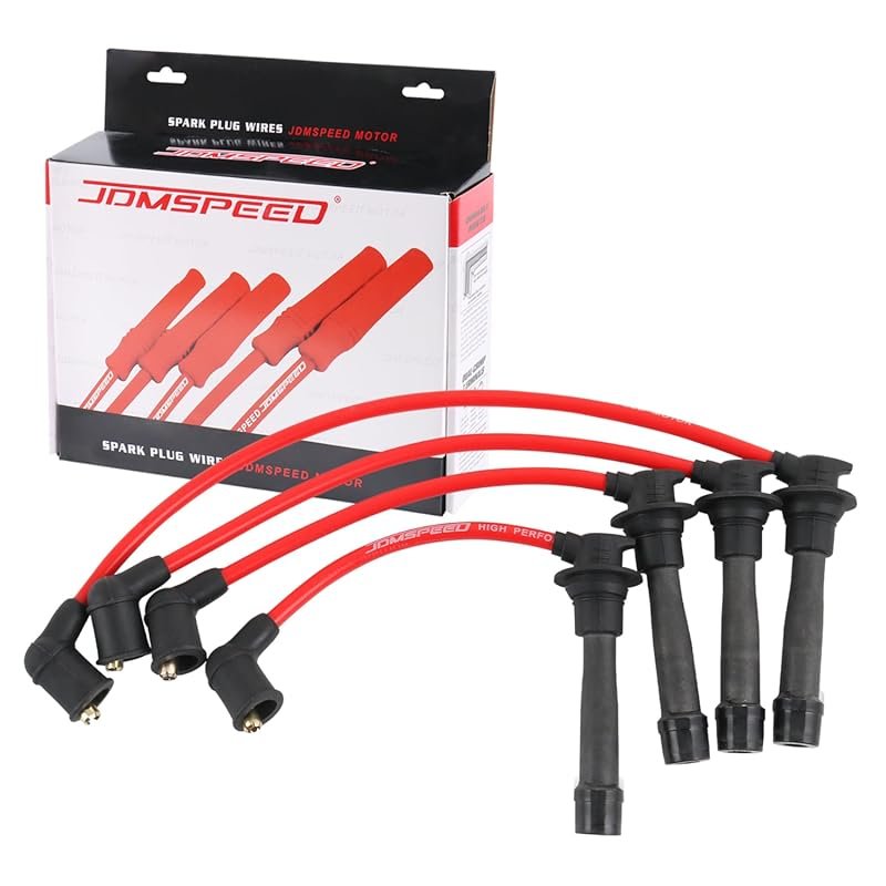 JDMSPEED Red 10.2mm Spark Plug Wires Set for Mazda Miata MX-5 1.6L 1.8