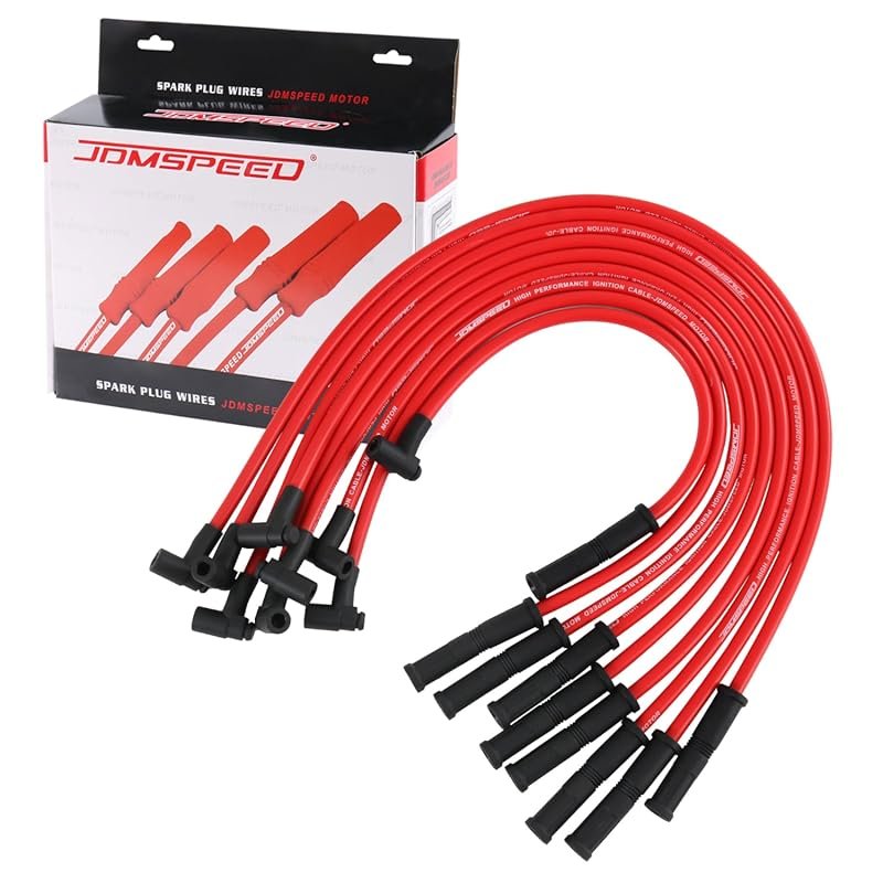 JDMSPEED New HEI Spark Plug Wires Set, 90-Degree to Straight, Replacem