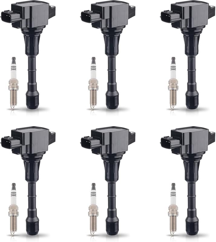 ENA Set of 6 Iridium Spark Plugs and 6 Ignition Coils for Nissan Infin