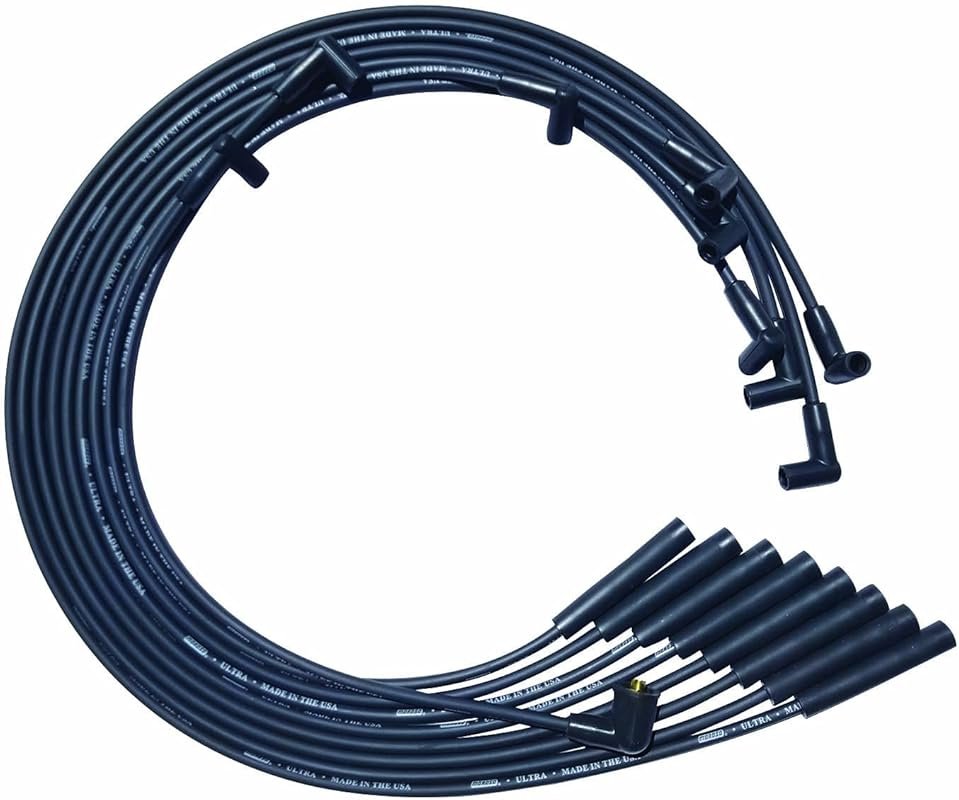 Moroso 51060 Ultra Series Black Spark Plug Wires, Mopar Chrysler 361/3