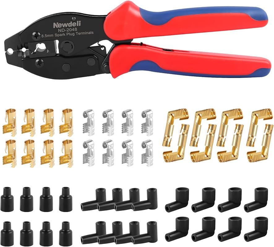 Professional Newdeli Ratchet Spark Plug Wire Crimper Tool Set with 25 