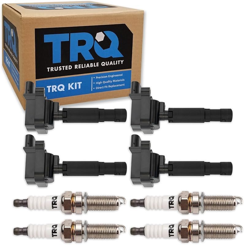 TRQ 8-Piece Iridium Ignition Coil and Spark Plug Kit for 2012-2015 Mer