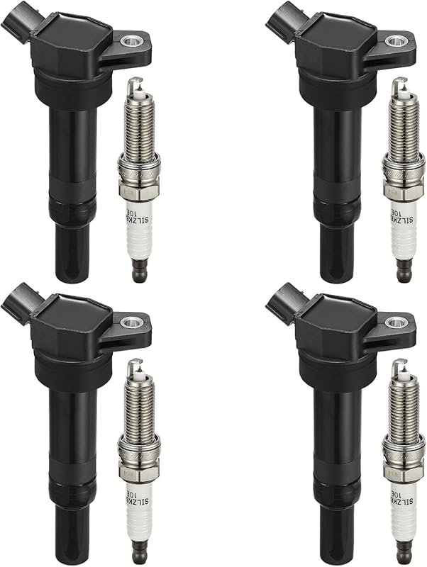 BDFHYK Set of 4 UF651 Ignition Coils and 9686 Iridium Spark Plugs for 