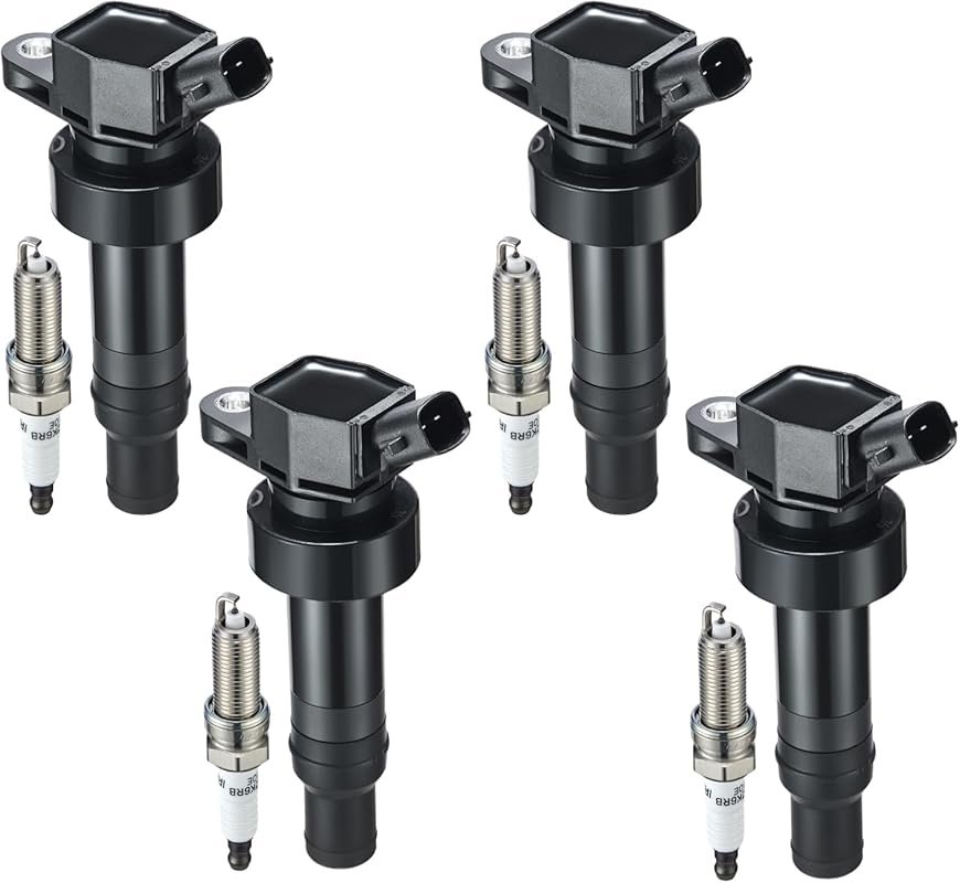 BDFHYK UF652 Ignition Coils and 93815 Iridium Spark Plugs Set for Hyun