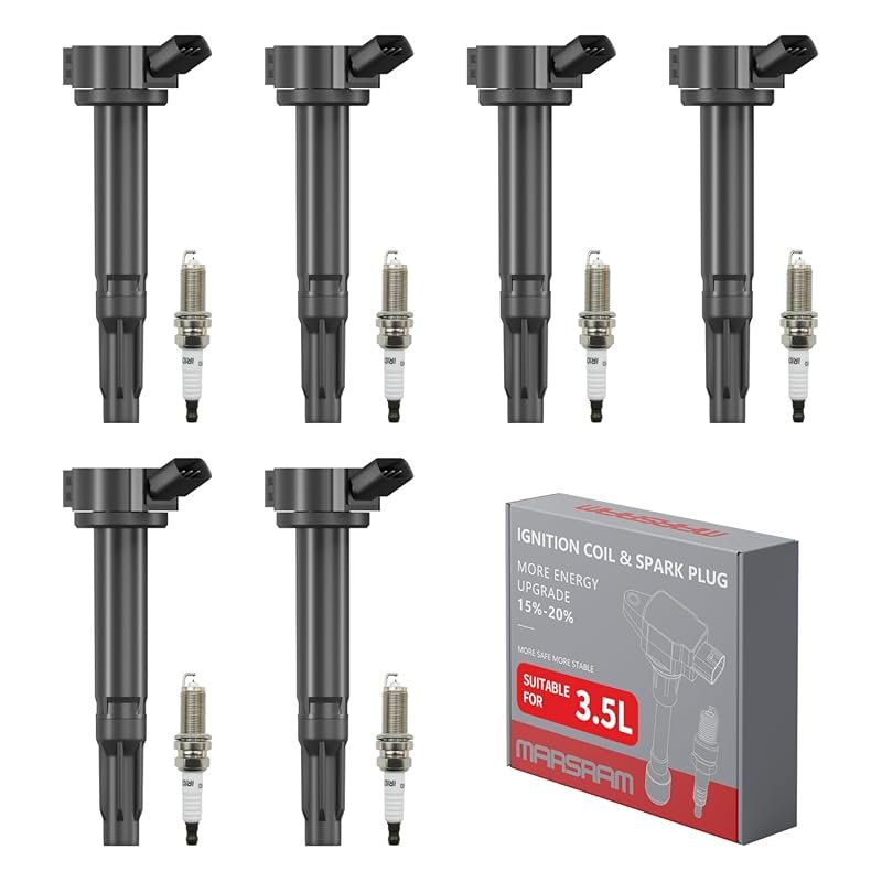 Marsram UF487 Ignition Coils & Double Iridium Spark Plugs Pack of 6 fo